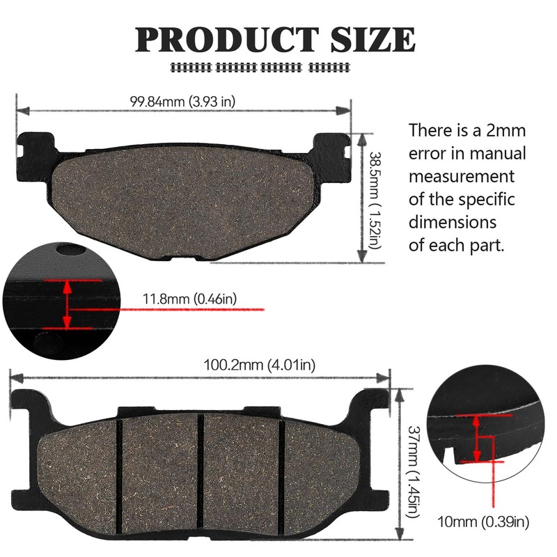 SOLLON Front and Rear Brake Pads for Yamaha Majesty 400
