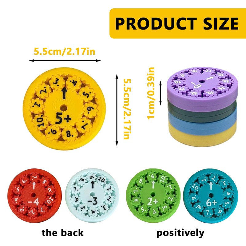 HEOUCH Pack of 9 Maths Fidget Spinners, Maths Educational Toy,