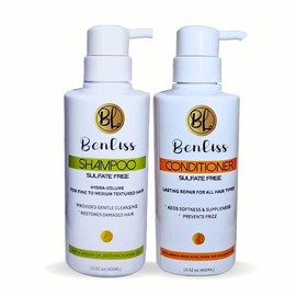 Set de Champú y Acondicionador Con Aceite de Argán y Macadamia- Libre de Sulfatos - para Lacio, Rizado, Encrespado, Seco - Reparación Del Cabello...  