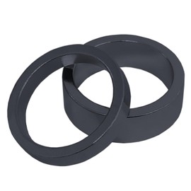 10X Bicycle Head Stem Spacer Replacement Head Tube Spacer Aluminum Alloy Headset Washer Accessories Compatible with Front Stem Fork MTB Bike BMX Mountain Bike (Black, 1”)