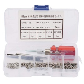 105pcs Stainless Steel M3 Wire Screw Sleeve Thread Repair Insert Kit Tool Set (M3*0.5 Box)