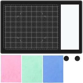 Glass Craft Mat for Crafting Measuring Painting Work Magnetic Cutting Media Mat for Crafts Tempered Glass Crafting Surface for Cutting Stamping Mixed Media Heat Embossing and Hot Glue Projects