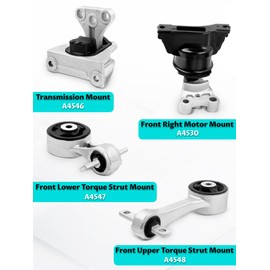 Engine Motor Mounts and Transmission Mount Compatible with Civic 2006 2007 2008 2009 2010 2011 1.8L, Manual Transmission, Replace A4530 A4546 A4548 A4547
