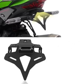 BOFOMTT FOR ZX-6R zx6r 2024 Accessories Short tail license plate frame with LED light Motorcycle license plate frame tail combination light All-in-one license plate frame light
