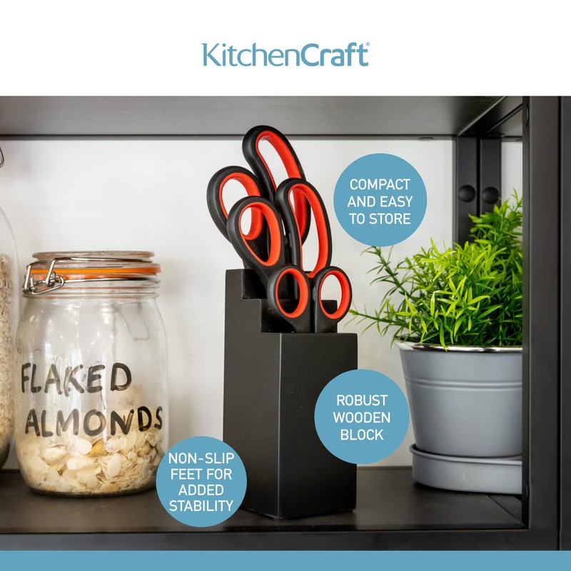 KitchenCraft Kitchen Scissors Set with Block, Multi Purpose Shears 4