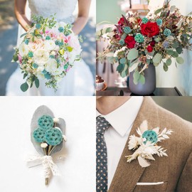 Phliofd 24 PCS Dried Craspedia Billy Balls Flowers, 18” Natural Dried Flowers Bouquet for Vase Floral Arrangements Wedding Table Centerpieces Party DIY Home Decor (Blue)