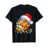 Football Ball Santa Hat Christmas Football Xmas Lights T-Shirt