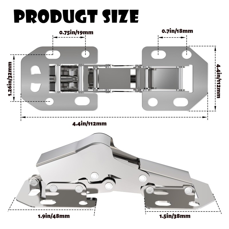 BESTEEL 80 Pack Hidden Hinges Soft Close Surface Mount Kitchen