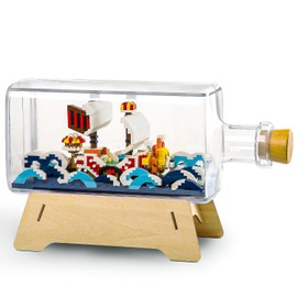 THOUSAND SUNNY Ship in a Bottle Building Block Set, Anime The Pirate Ship Building Blocks Kit Toy 1601 Piece