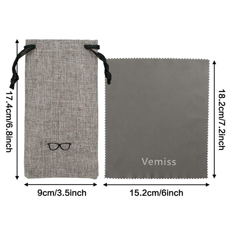 Vemiss Hard Shell Eyeglasses Cases, Linen Fabrics Protector Sunglasses Case,