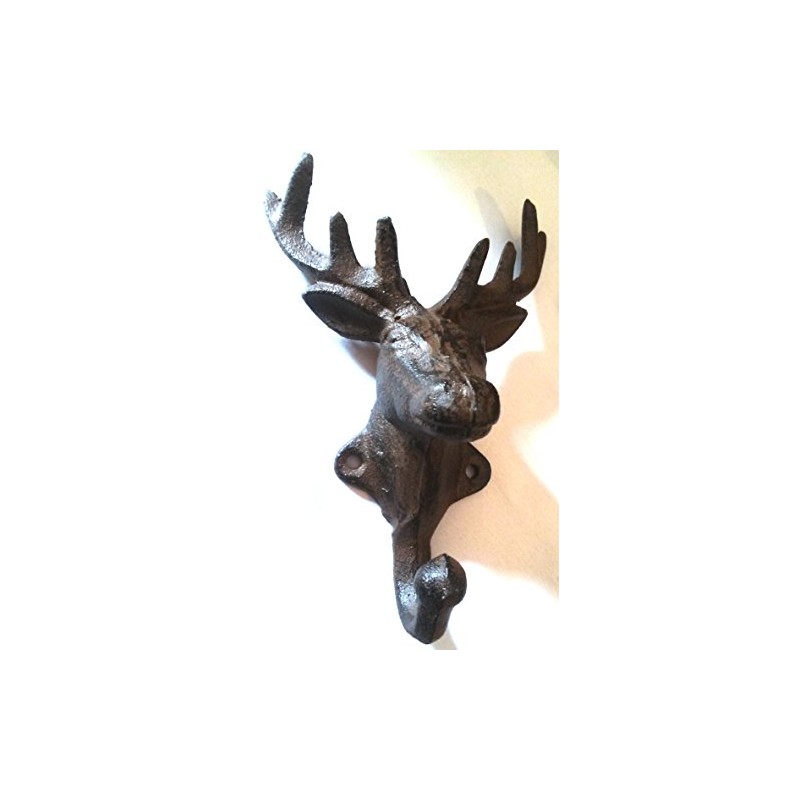 Antique Reproduction Cast Iron Buck Deer Wall Hook by Upper