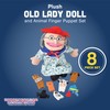 Constructive Playthings Plush "Old Lady" Doll and Animal Finger Puppet