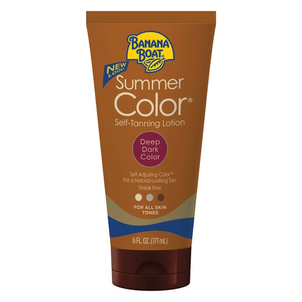 Banana Boat Summer Color Sunless Self Tanning Lotion, Reef Friendly, Deep Dark, 6oz., Pack of 3