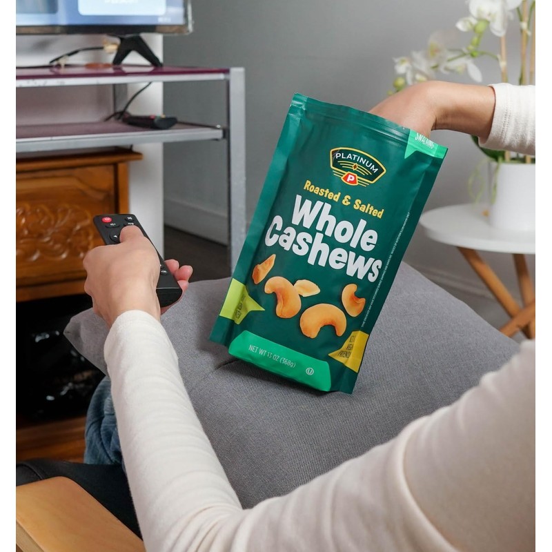 Platinum’s Roasted & Salted Cashews - Plant Based Protein, Fiber,