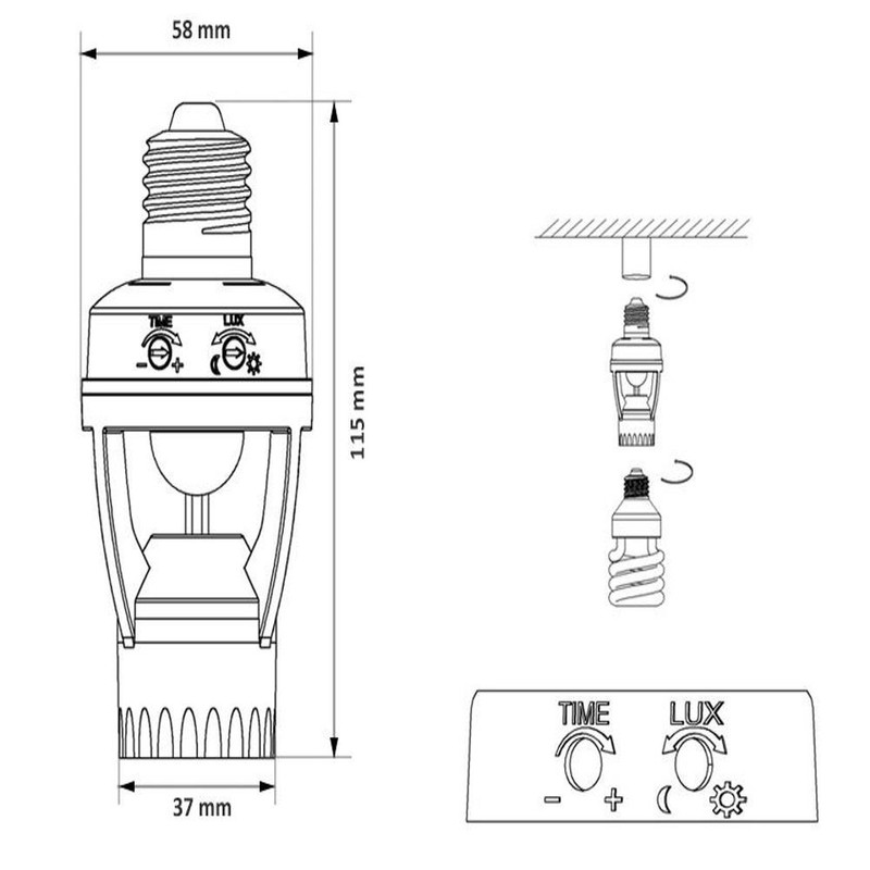 Maclean – Energy MCE24 – Lamp holder with Motion Sensor