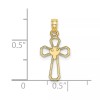 Unbranded 10K Yellow Gold Cut-Out Cross w/ Dove Pendant