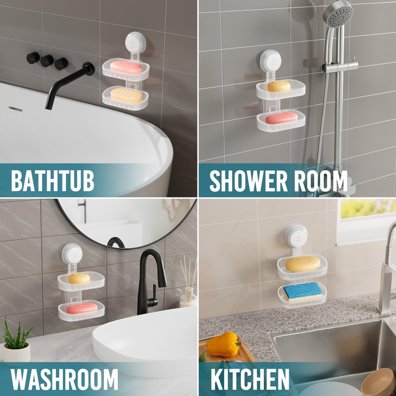 TAILI Soap Dish with Drain for Bathroom, Max Hold 5