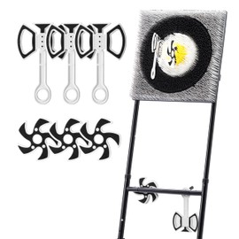 A11N SPORTS Axe Throwing Game with Steel Frame and Bristle Target, Safe Indoor Outdoor Target Game Set, Adjustable Height Yard Game with Axes & Stars for Backyard, Lawn, or Party Play