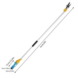 Electric Cordless Pruning Shear, Powered Pole Pruner with 2 Lithium Battery, with Pole,4-6 Hours Battery Life,Cordless Garden Tool for Trees Trimming