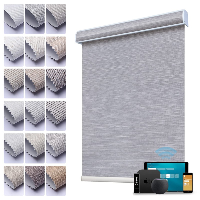 Weffort Motorized Window Shade,Work with HomeKit, 100% Blackout Smart Blind,