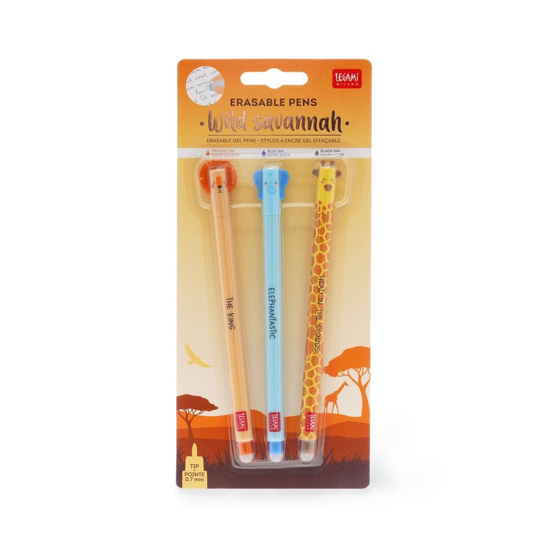 Legami Set of 3 gel pens. Savannah collection - Lion,