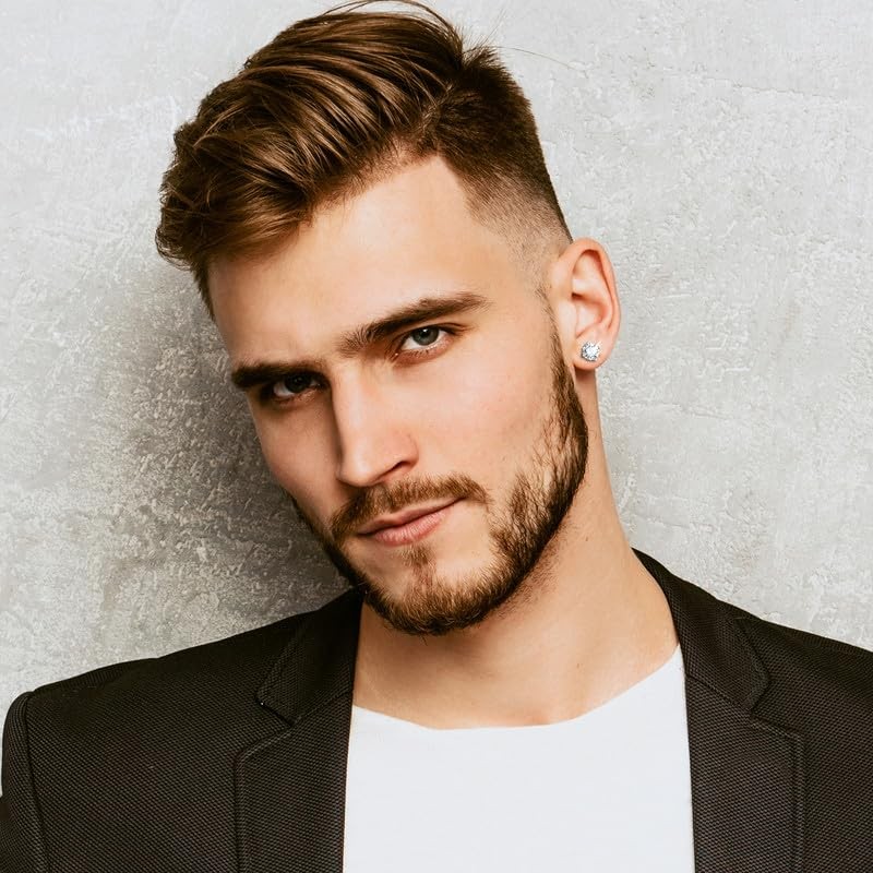 YIMERAIRE Moissanite Earrings, 6MM Diamond Stud Earrings For Women Men