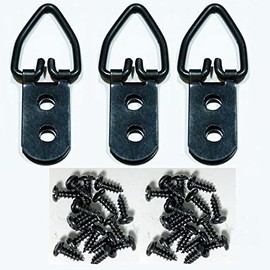 20 Pack Large Black 2 Hole Strap Hanger with 40 Screws
