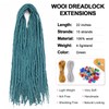 Wool Dreadlock Extensions 22 Inches Green Dreads Extensions DE Ends