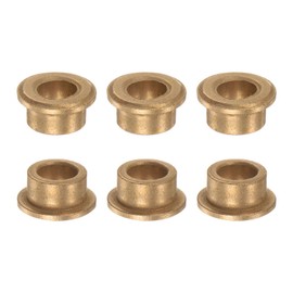 QUARKZMAN Flange Bearing Sleeve 8 mm Bore 12 mm OD 8 mm Length 2 mm Flange Thickness Bronze Bushing Self-Lubricating Sliding Bushing Sleeve for Industrial Systems Pack of 6