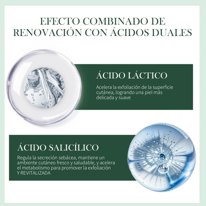 Sérum Oxyglow Con Ácido Láctico y Hialurónico Exfoliante Piel Grasa