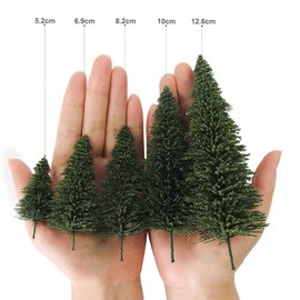 50PCS Dark Green Pine Model Cedar Trees 52mm for Model Railroad Scenery Landscape Layout HO N Scale New S0805