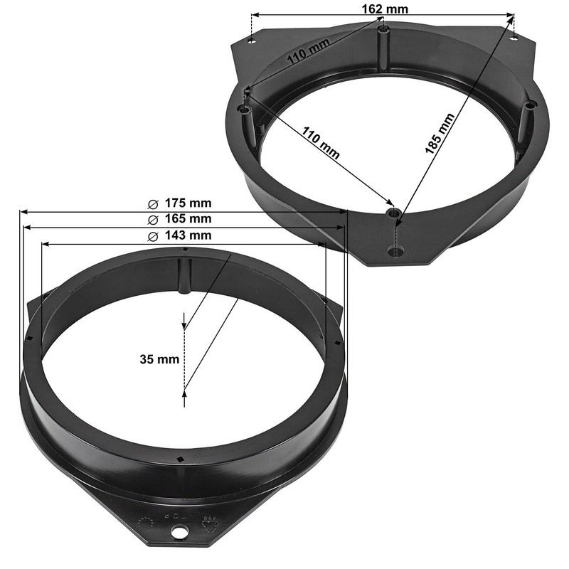 tomzz Audio 2808-007 Speaker Rings Adapter Brackets Compatible with Citroen