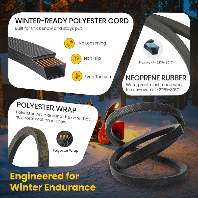 Beltchoice 2 Pack 754-0367, 954-0367 Neoprene Rubber Snow Blower Belt