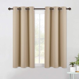 NICETOWN Room Darkening Draperies Window Curtain Panels, Thermal Insulated Grommet Room Darkening Curtains for Bedroom (Biscotti Beige, 2 Panels, W42 x L54)