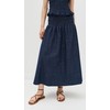 Madewell Women's Smocked Indigo Midi Skirt, Rinse Wash, Blue, M