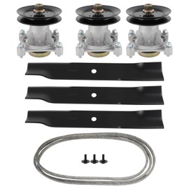 ANGLEWIDE Deck Rebuild Kit for 3 Blades for a 52"Cut. for Hustler Super Z. High Lift Blade Spindle Belt Idler