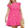 Eytino Plus Size Dress for Women Summer Ruffle Sleeve Leopard