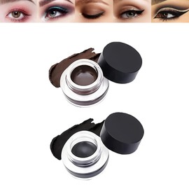 2PCS Waterproof Gel Eyeliner Pencil Set – Smudge-Proof, Long-Lasting & High-Pigment Eyeliner for Sensitive Eyes, Smooth Brow & Eye Liner for Precise Application – Black & Brown