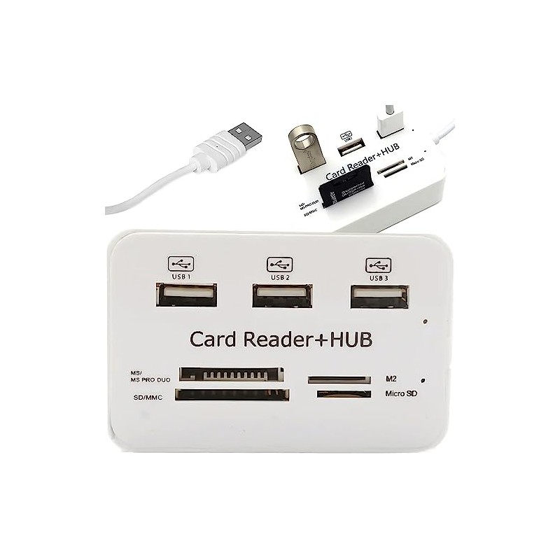 Retoo Hub USB 7 en 1, Lector de Tarjetas, Lector