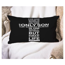 EKOBLA Rectangle Pillow Covers Bible Verse for God So Loved The World Christian Church Faith Decorative Cushion Cases for Couch Sofa Bedroom Cotton Linen 12x20 Inches