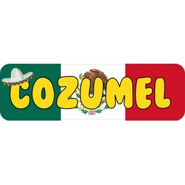 StickerTalk Cozumel Mexico Vinyl Sticker, 10 inches by 3 inches