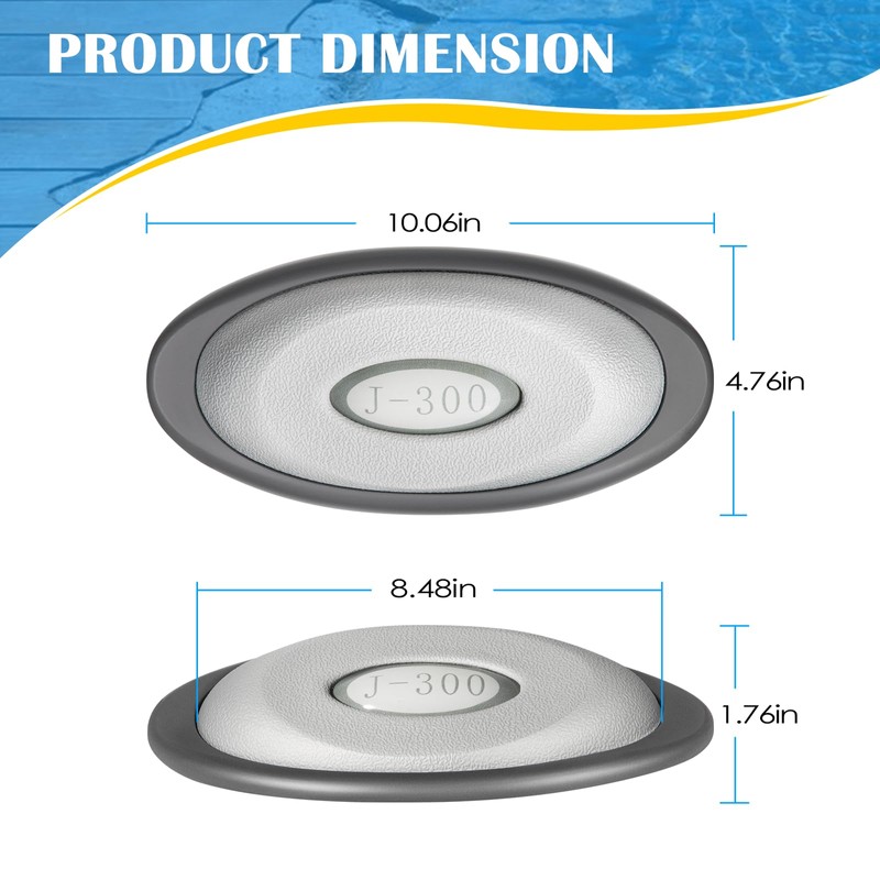 4 Pack 2472-824 Spa Oval Pillow Insert + Back Mount