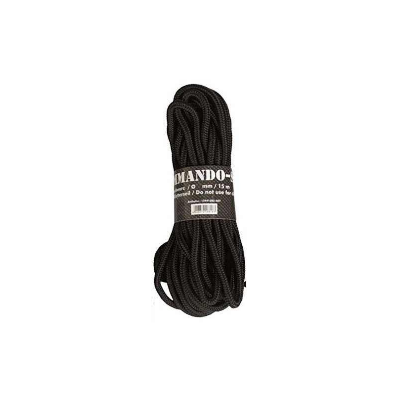 Mil-Tec Commando-Seil 15m schwarz 5mm