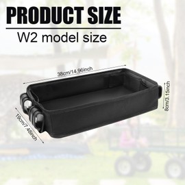 Stroller Tray for Wonderfold W2, Black Wagon Pram Snack Plate Kids Cup Holder Toy Placement with 4 Buckle Straps Faux Leather, Polyester Pushchair Snack Tray Accessories for Travel Outdoors Attachment