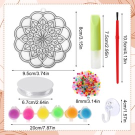 Nlicrst 32 Sets Mandala Suncatchers Ornaments Decorations DIY Window Paint Art Painting Craft Kits DIY Sun Catchers for Spring Summer Party Activities Art Project Party Favors (Mandala)