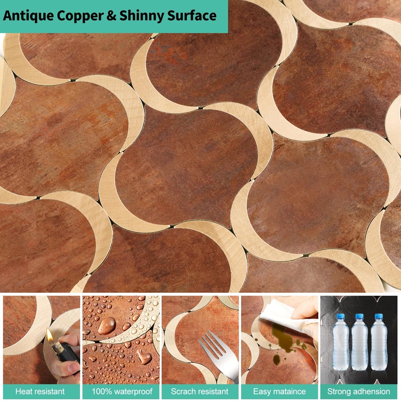 OYASIMI 10 Sheet Arabesque Peel and Stick Backsplash Tile, Stick