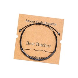 Inspirational Morse Code Bracelets for Women Men Beaded Morse Code Bracelets for Best Friend Secret Message Friendship Bff Silk Beaded Bracelet Jewelry Gift