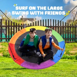 Trekassy 700lbs 60" Saucer Tree Swing for Kids Adult 900D Oxford with 2pcs Hanging Straps