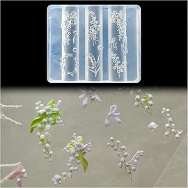 3D Lily of The Valley Nail Art Molds Flower Design, Silicone Nails Tool Y2k Decoration