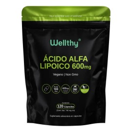 Wellthy Ácido Alfa Lipoico 600mg 120 Caps Non Gmo Sin sabor